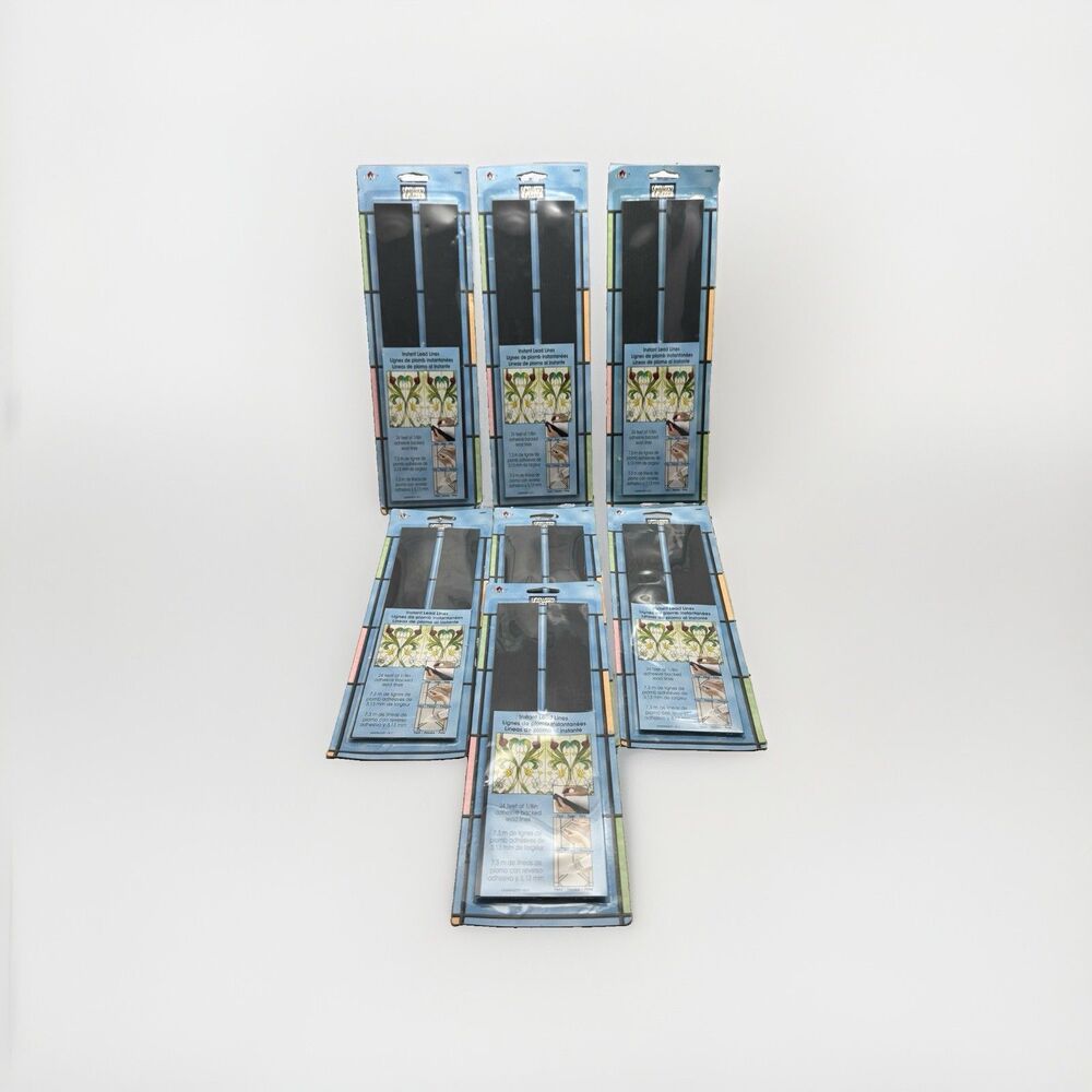 Plaid Gallery Glass lot 7 Packs of 1/8 Thick Instant Lead Lines Adhesive Back